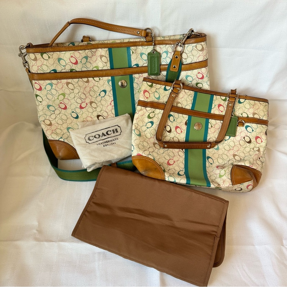Coach Chelsea Heritage Stripe - Diaper and Laptop Bag Set